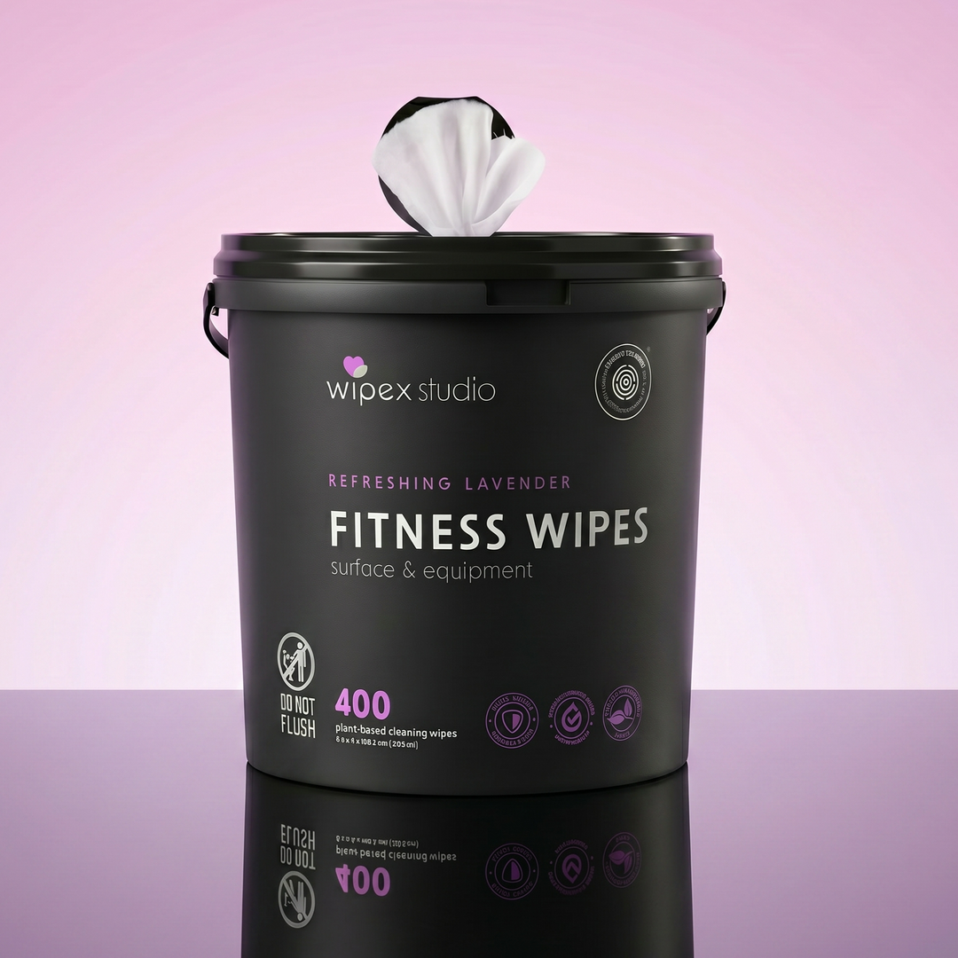 Wipex 400ct Natural Gym Wipes for Fitness Equipment | Portable Dispensing Bucket or Refill | Plant-Based