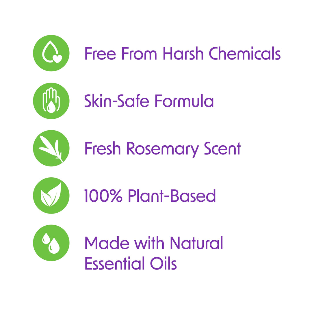 Wipex® Natural Floor Cleaning Pads features – free from harsh chemicals, skin-safe formula, fresh rosemary scent, plant-based cloth, natural essential oils