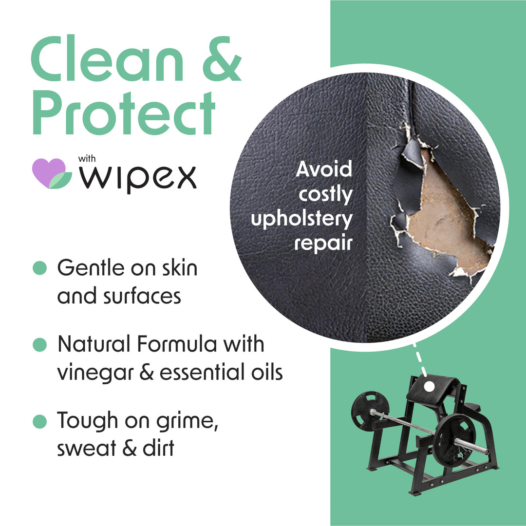 Wipex 400 Yoga Mat Wipes | Natural | Plant-based | For Fitness & Yoga Gear, Chiropractic, Massage Tables