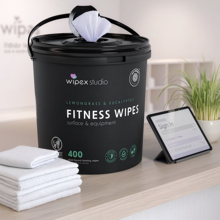 Wipex 400 Yoga Mat Wipes | Natural | Plant-based | For Fitness & Yoga Gear, Chiropractic, Massage Tables