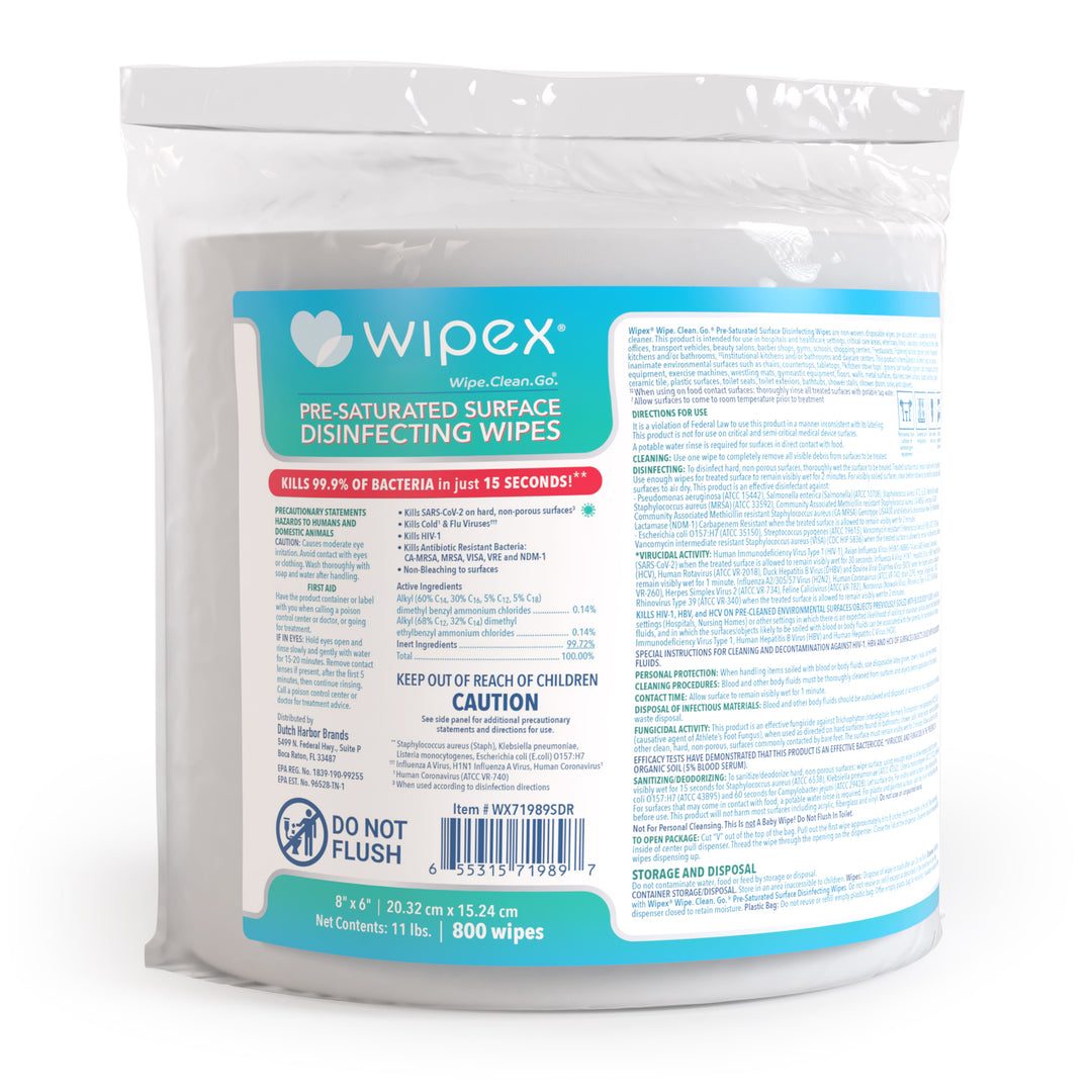 Wipex® EPA-Registered Disinfecting Wipes Roll 800ct. - Wipex Cleaning Wipes