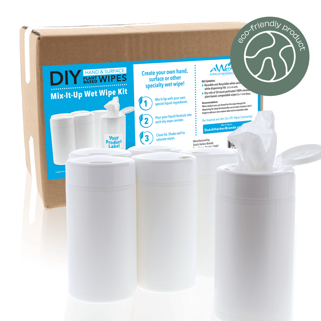DIY Biodegradable Wipes Kit - 100% Plant-Based Dry Wipes in Canisters - Wipex Cleaning Wipes