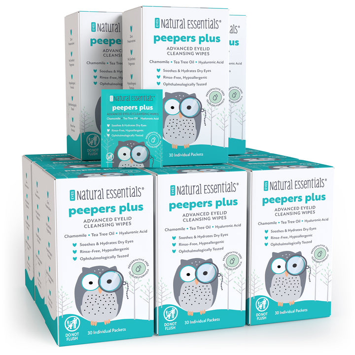 Natural Essentials® Advanced Eyelid Cleansing Wipes | Peepers Plus™ 30 Eye Wipes | Chamomile, Tea Tree, Hyaluronic Acid - product_type by Wipex Co. - Available at wipex-natural-wipes.myshopify.com