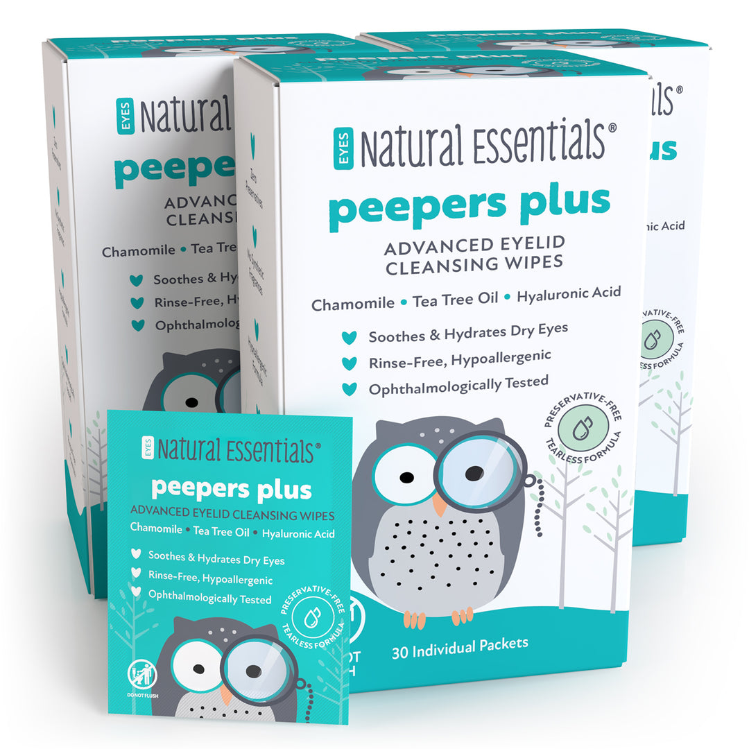 Natural Essentials® Advanced Eyelid Cleansing Wipes | Peepers Plus™ 30 Eye Wipes | Chamomile, Tea Tree, Hyaluronic Acid - product_type by Wipex Co. - Available at wipex-natural-wipes.myshopify.com