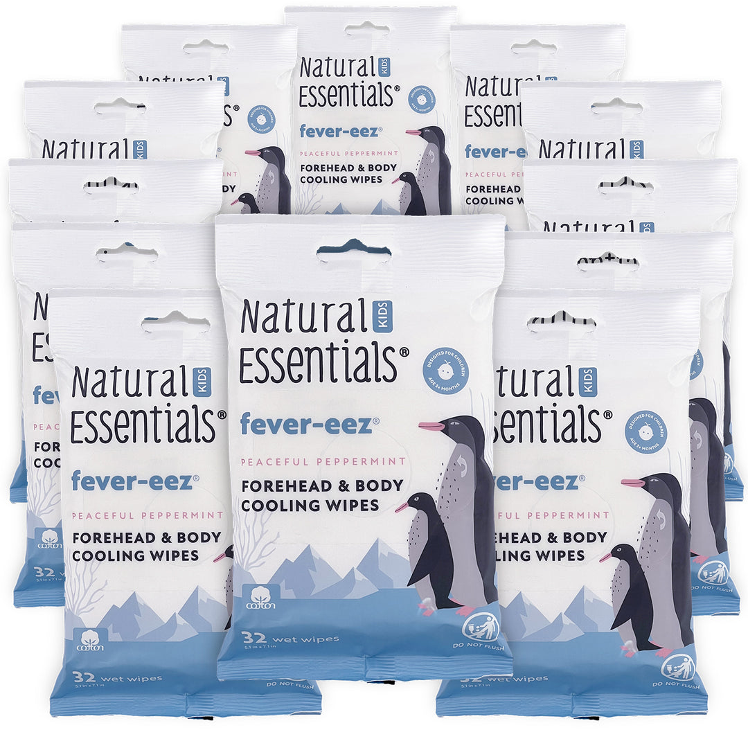 Natural Essentials® Biodegradable Fever Relief Cooling Wipes for Kids, Babies and Adults | Peaceful Peppermint | Fever-eez® 32 Wipes - product_type by Wipex Co. - Available at wipex-natural-wipes.myshopify.com