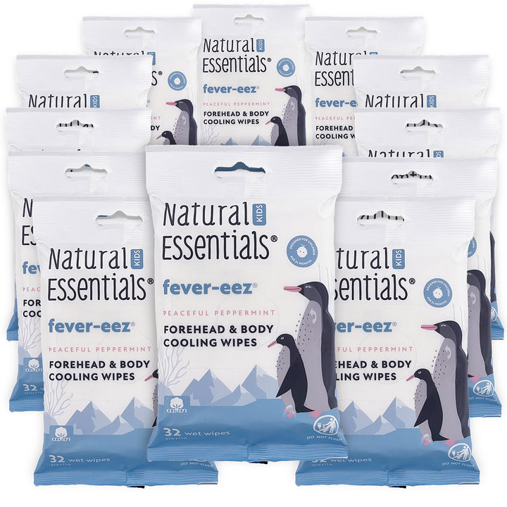 Natural Essentials® Biodegradable Fever Relief Cooling Wipes for Kids, Babies and Adults | Peaceful Peppermint | Fever-eez® 32 Wipes - product_type by Wipex Co. - Available at wipex-natural-wipes.myshopify.com
