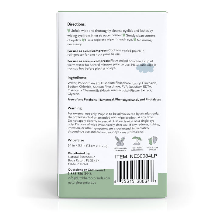 Natural Essentials® Eyelid and Eyelash Cleansing Wipes | Lil Peepers® 30 Individually-Wrapped Wipes | Safe for Babies, Kids, and Adults - product_type by Wipex Co. - Available at wipex-natural-wipes.myshopify.com