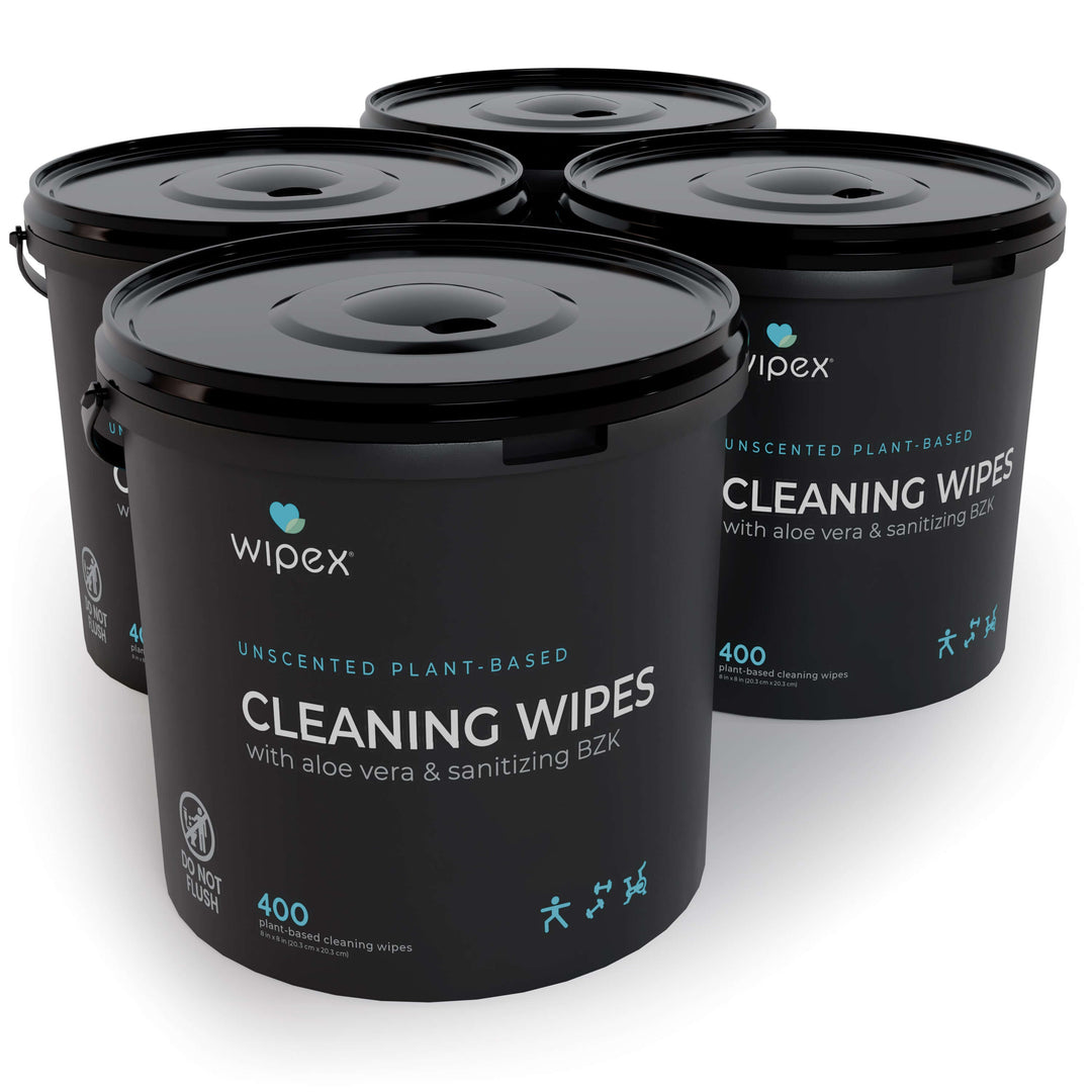 Wipex® Bulk Antibacterial Wipes Portable Dispensing Bucket 400ct | Skin-Safe Sanitizing Wipe | Biodegradable Cloth - product_type by Wipex Co. - Available at wipex-natural-wipes.myshopify.com