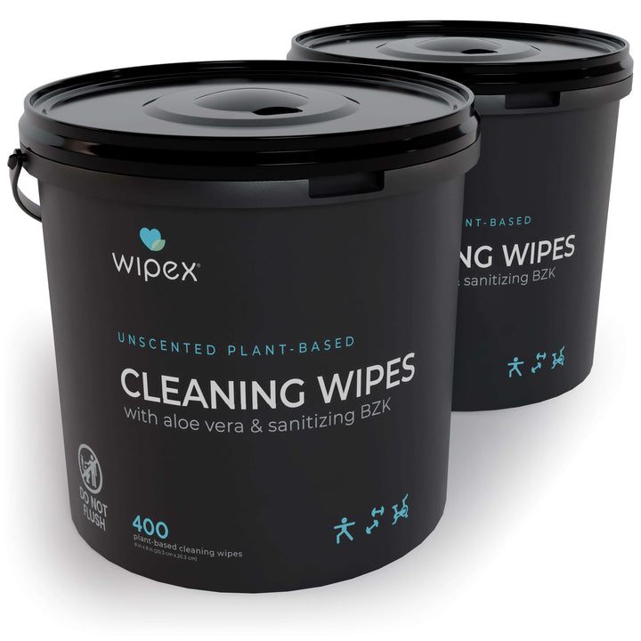 Wipex® Bulk Antibacterial Wipes Portable Dispensing Bucket 400ct | Skin-Safe Sanitizing Wipe | Biodegradable Cloth - product_type by Wipex Co. - Available at wipex-natural-wipes.myshopify.com
