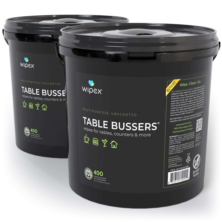 Wipex® Table Bussers® Natural Unscented Cleaning Wipes for Home & Food Service | Plant-Based | Portable Bucket - product_type by Wipex Co. - Available at wipex-natural-wipes.myshopify.com
